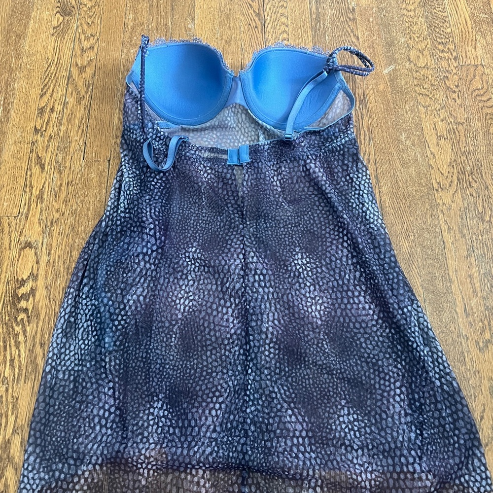 Ambrielle Women's Push Up Babydoll Top Lingerie Blue Size M - Picture 3 of 4